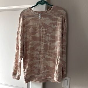 Athleta Camouflage Long Sleeve Workout Top